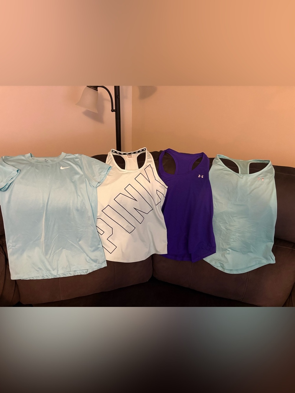 Athletic Shirt Bundle - 2 Under Armour, 1 Nike, 1 VS PINK